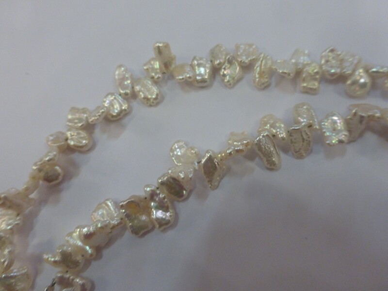 Tour de cou en perles d'eau douce baroques, 46 cm