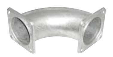 4 Hole Double Flange 90° Tube 6"