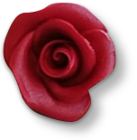 Hausgemachte Marzipanrose rot