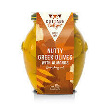 COTTAGE DELIGHT NUTTY GREEK OLIVES WITH ALMONDS 350G