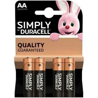 DURACELL SIMPLY AAA 4PK ALKALINE