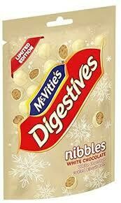 MCVITIES DIGESTIVE WHITE CHOCOLATE NIBBLES 120G