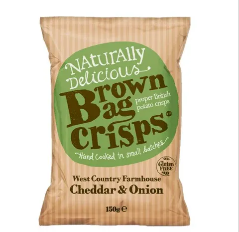 BROWN BAG CRISPS 150G CHEDDAR & ONION EA BROWN BAG CRISPS 150G CHEDDAR & ONION EA