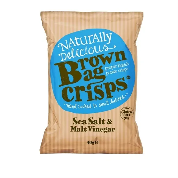 BROWN BAG CRISPS SALT & VINEGAR 40G EA BROWN BAG CRISPS SALT & VINEGAR 40G EA