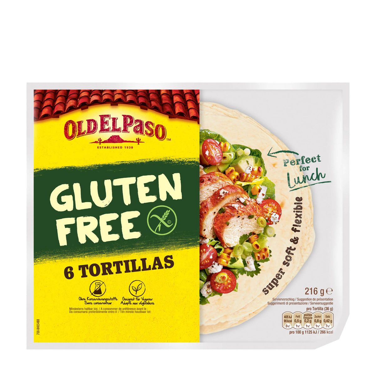 OLD EL PASO GLUTEN FREE TORTILLAS 216G