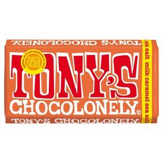 TONY'S CHOCOLONELY MILK CHOCOLATE SEA SALT CARAMEL 32% 180G TONY'S CHOCOLONELY MILK CHOCOLATE SEA SALT CARAMEL 32% 180G