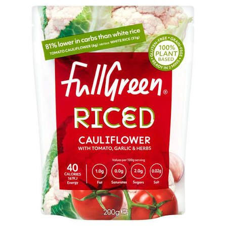 FULLGREEN RICED CAULIFLOUR TOMATO & HERB 200G FULLGREEN RICED CAULIFLOUR TOMATO & HERB 200G