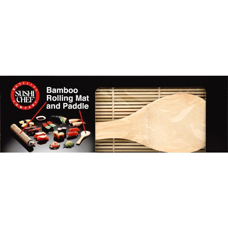 SUSHI CHEF BAMBOO MAT AND PADDLE