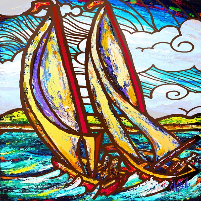 Tile &quot;Veleros en la Albohorada&quot;