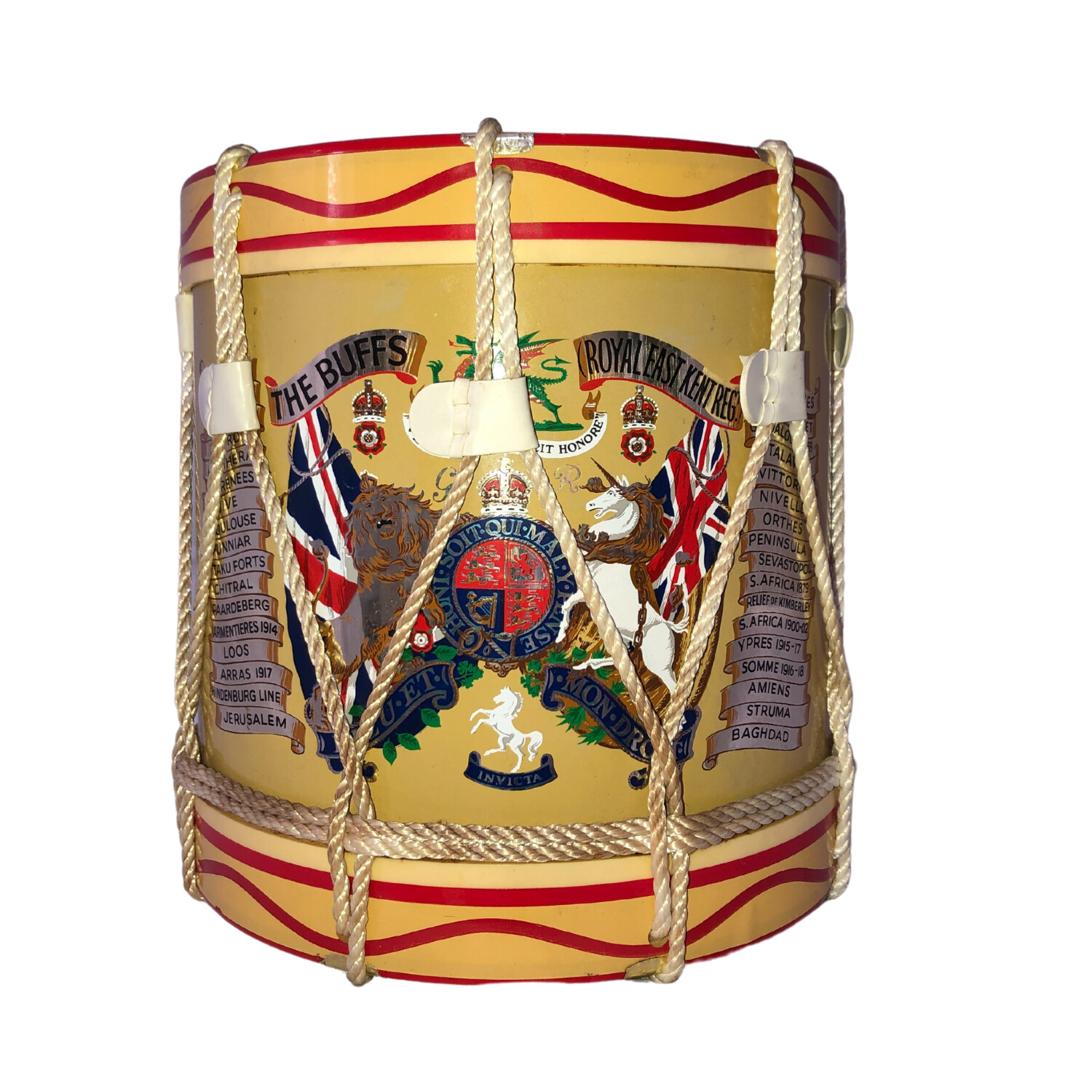 Vintage Ice Bucket Drum. The Buffs, Royal East Kent Reg.