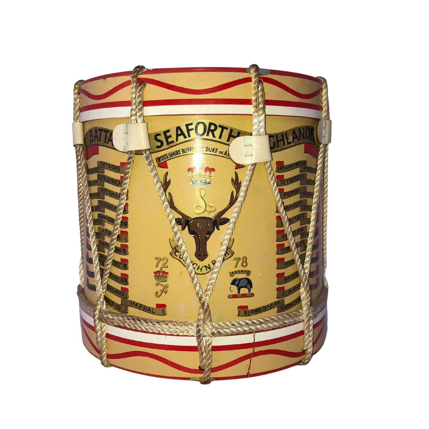 Vintage Ice Bucket Drum. Seaforth Highlanders
