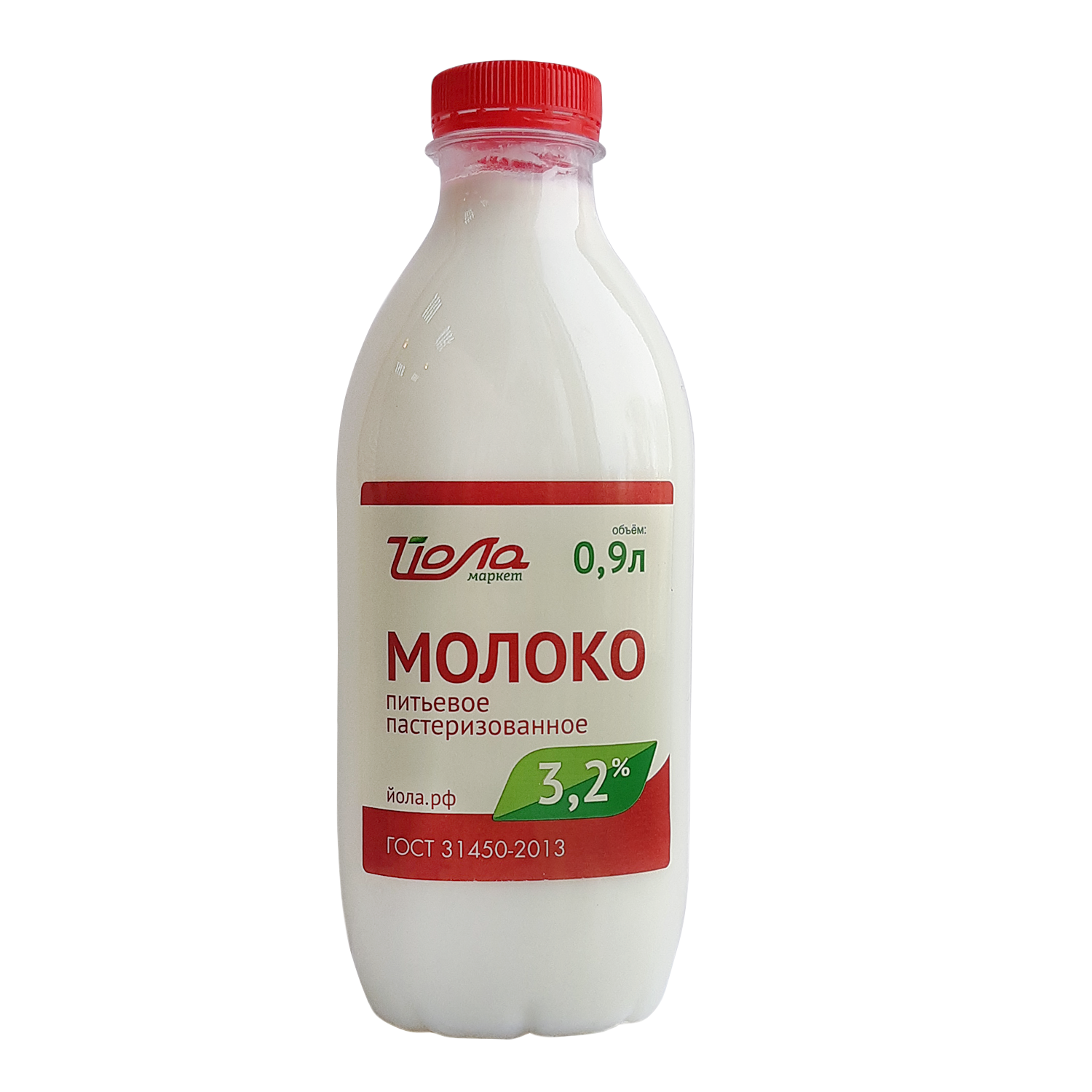 Молоко ЙОЛА ГОСТ 3,2% 0,9л ПЭТ