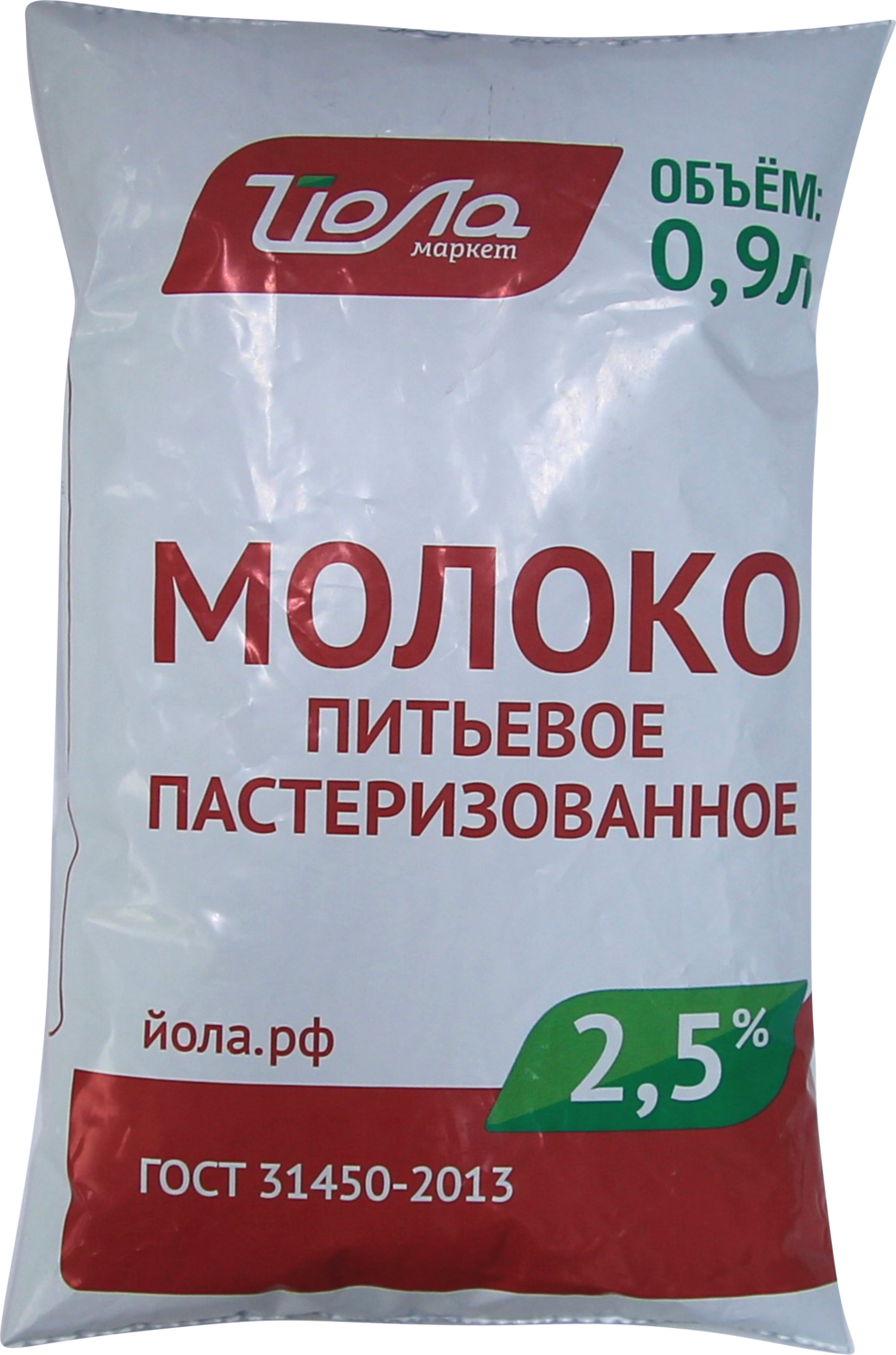 Молоко Йола 2,5% 0,9л п/п