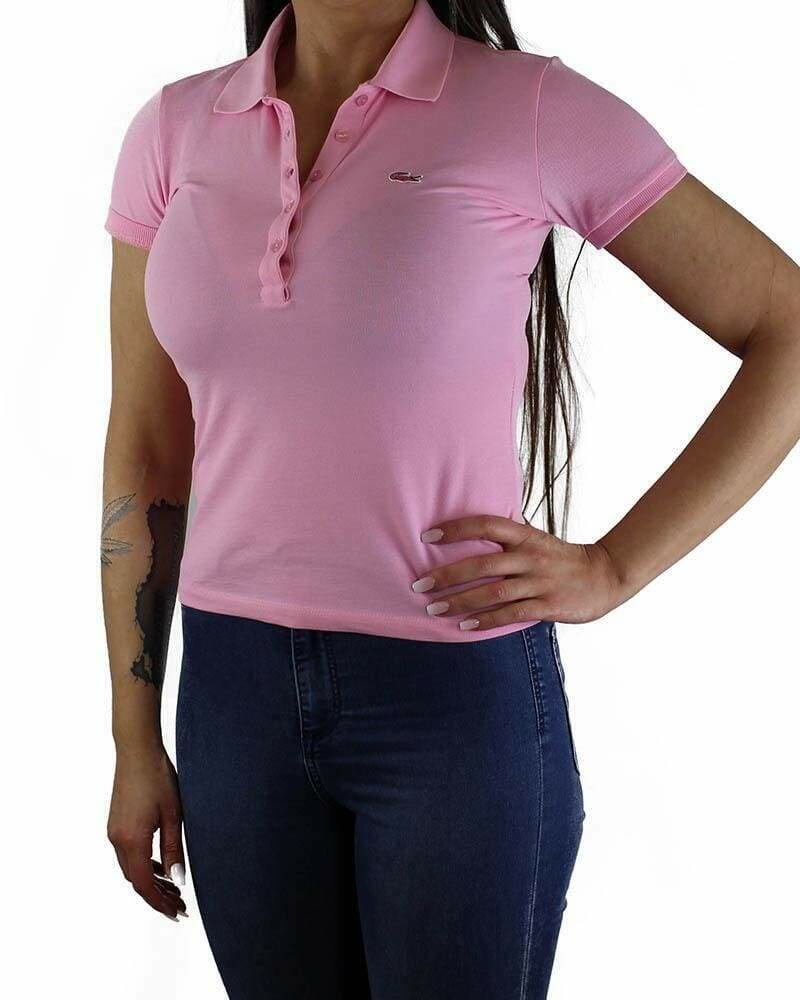 womens pink lacoste polo shirt