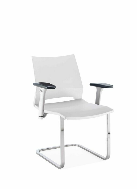EDGE WHITE CANTILEVER ARMCHAIR