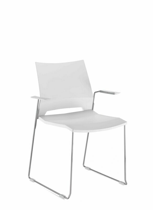EDGE WHITE SLED ARMCHAIR