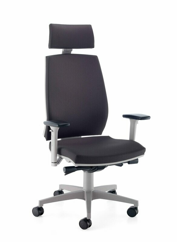 EDGE GREY HIGH BACK, MULTI-FUNCTION ARMS. HEADREST