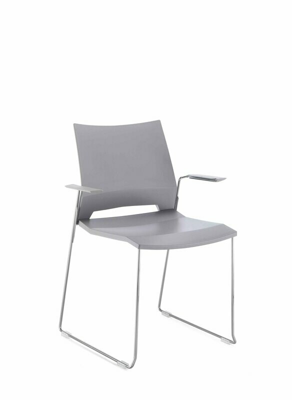 EDGE GREY SLED ARMCHAIR