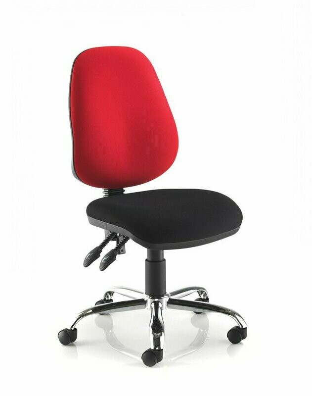 TASK, HIGH BACK, NO ARMS, CHROME BASE