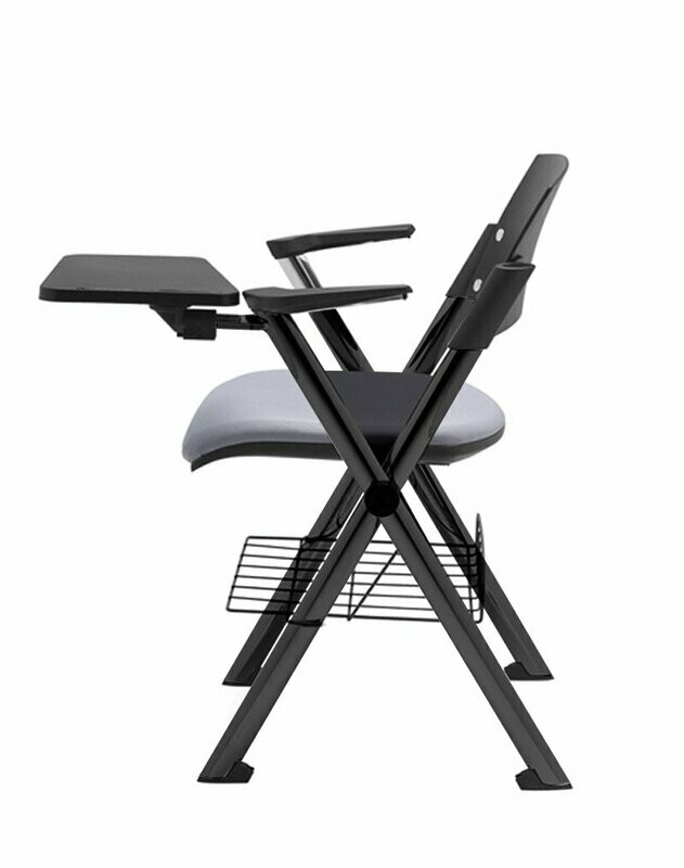 XILLA BLACK, WITH ARMS, TABLET, STORAGE TRAY