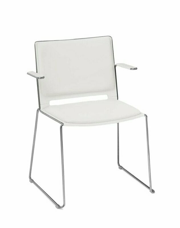 CHENCA SLED PADDED CHAIR, WITH ARMS
