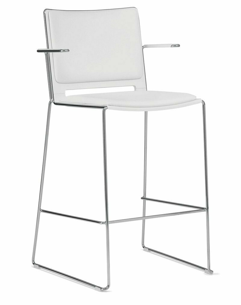 CHENCA PADDED SLED STOOL, WITH ARMS