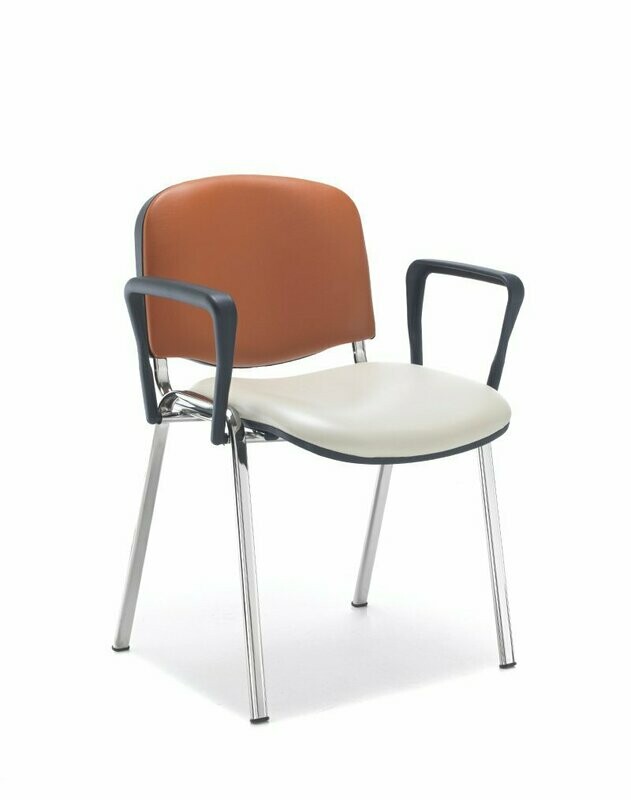 STACKING ARMCHAIR, OVAL TUBE FRAME