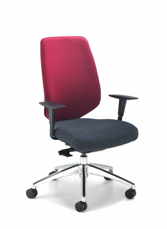WORK UPHOLSTERED, WITH ARMS, CHROME BASE