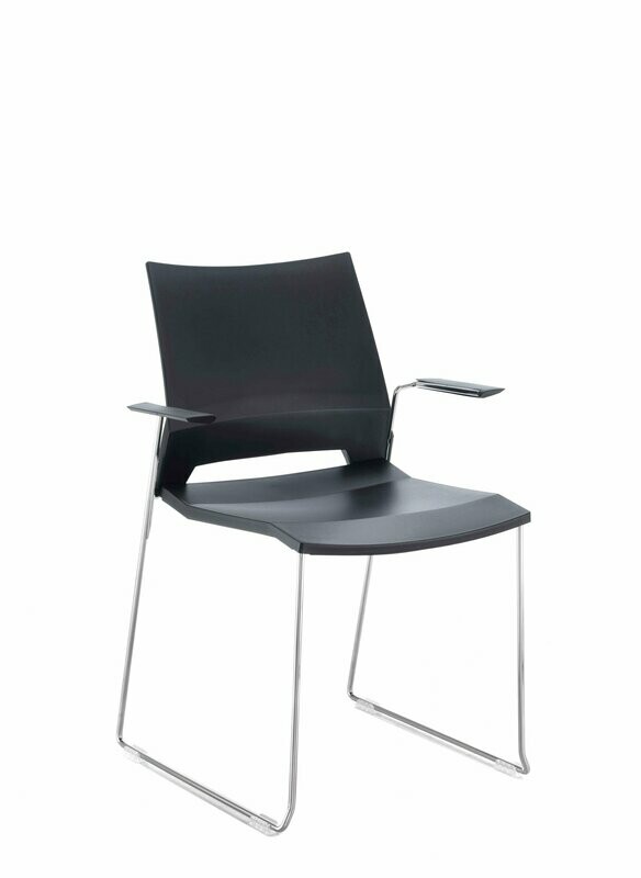 EDGE BLACK SLED ARMCHAIR