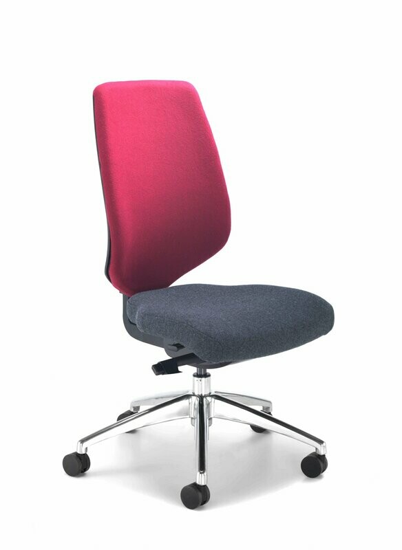WORK UPHOLSTERED, NO ARMS, CHROME BASE