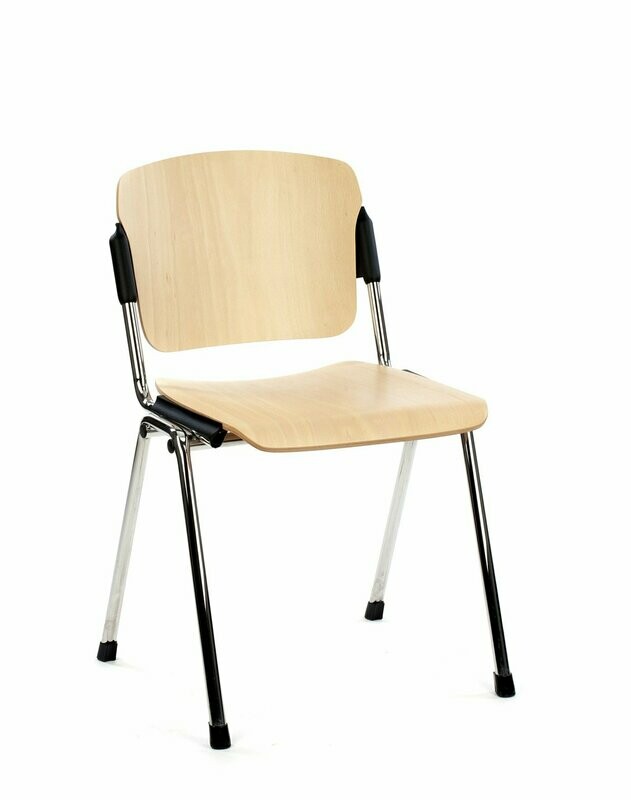 FLOW WOOD, 4 LEG CHROME FRAME