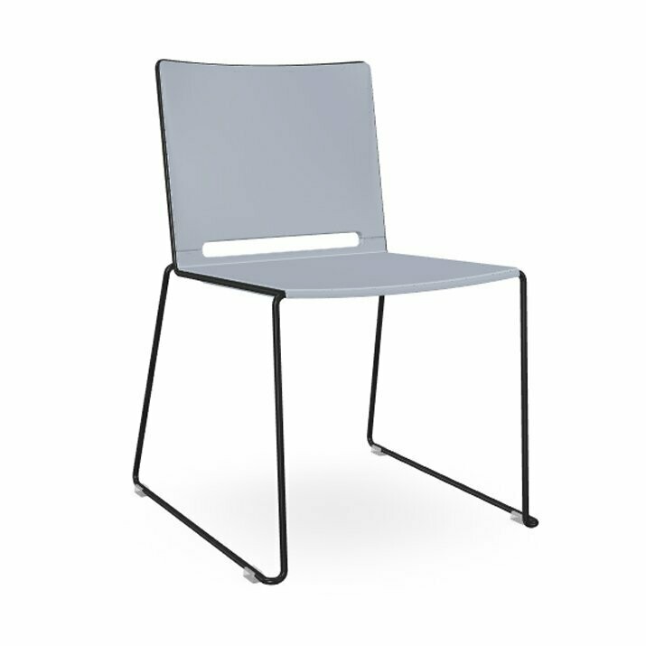 CHENCA SLED CHAIR, NO ARMS, OPTIONS: Black frame