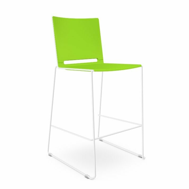 CHENCA SLED STOOL, NO ARMS, OPTIONS: White frame