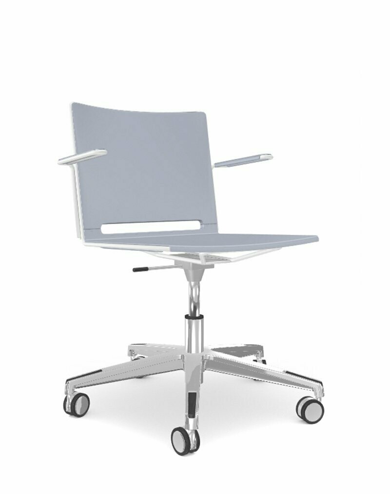 CHENCA TASK CHAIR WITH ARMS, OPTIONS: White frame