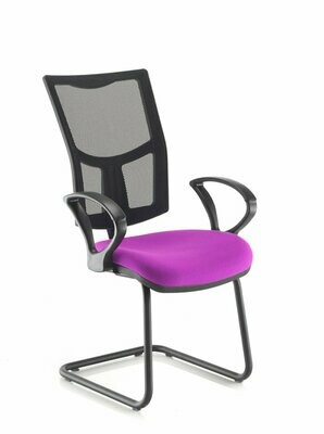 MESH CANTILEVER VISITOR CHAIR, FIXED ARMS