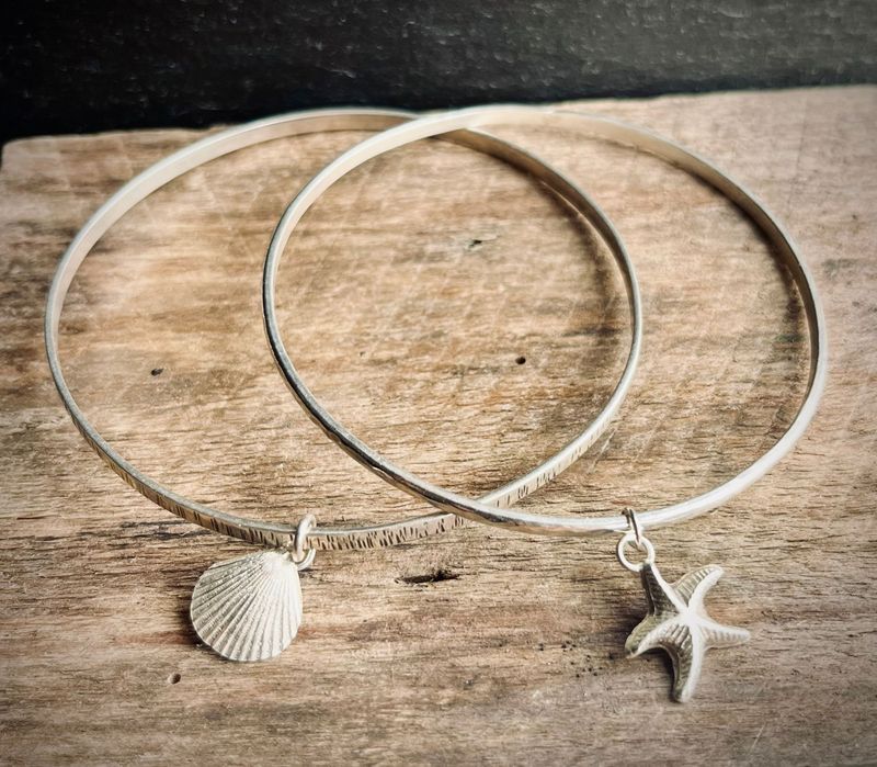 Silver Bangle with Personalised Silver Charm Workshop with Mel &amp; Rachel