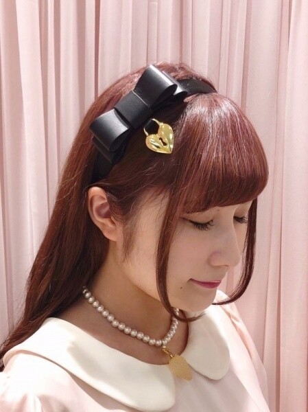 Heart key headbow black