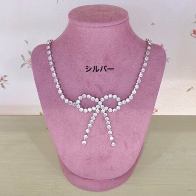Ribbon bijou necklace
