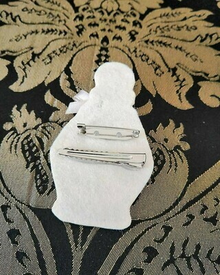 Perfume bottle embroidery brooch
