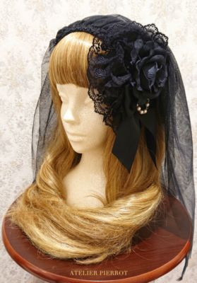 Rose veil head bow