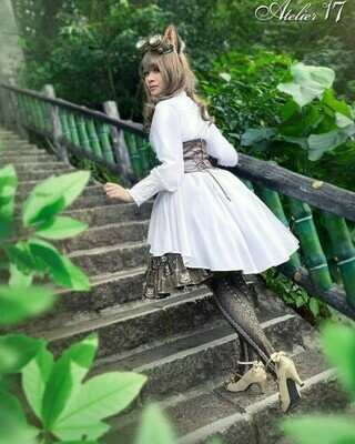 Finding Leopard cat over knee high socks