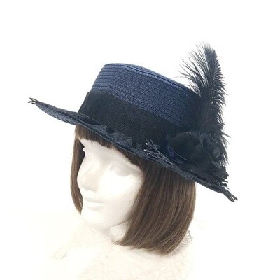 Feather straw hat