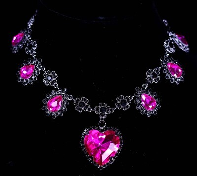 Crystal Heat necklace Gunmetal metal