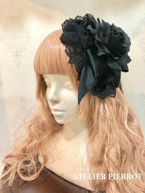 Rose lace headbow