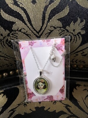 Girl portrait necklace