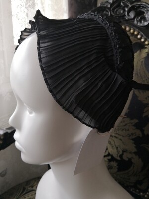 All black rococo headbow