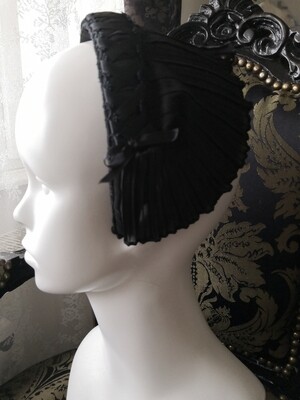 All black rococo headbow