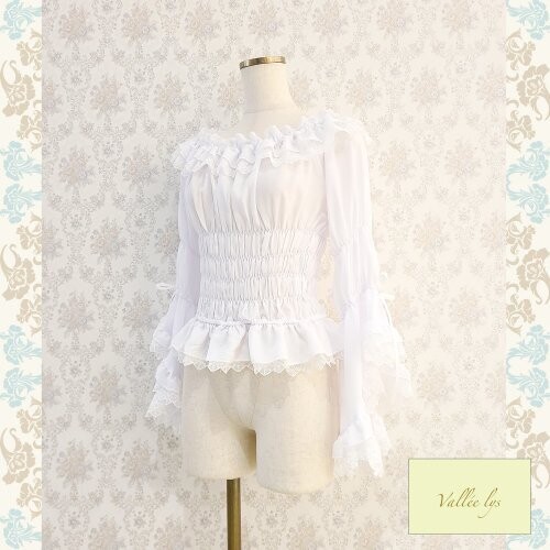 ヴァレリス　 Blossom Breeze Blouse white Vallée lys】Blossom Breeze Blouse