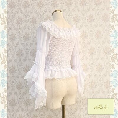 ヴァレリス　 Blossom Breeze Blouse white Vallée lys】Blossom Breeze Blouse