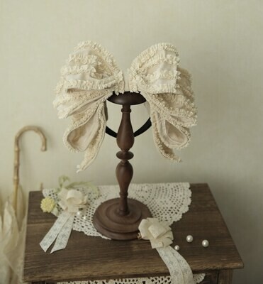Doll Chantilly cream ribbon headbow